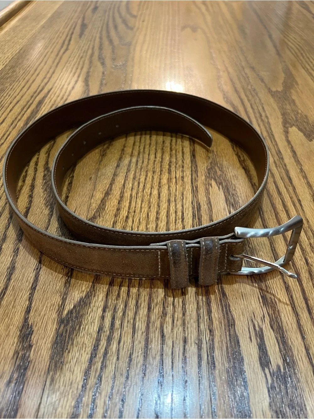 Torino Leather Company Pair Men's European Sueded Calfskin Belts Sz 42 Whiskey